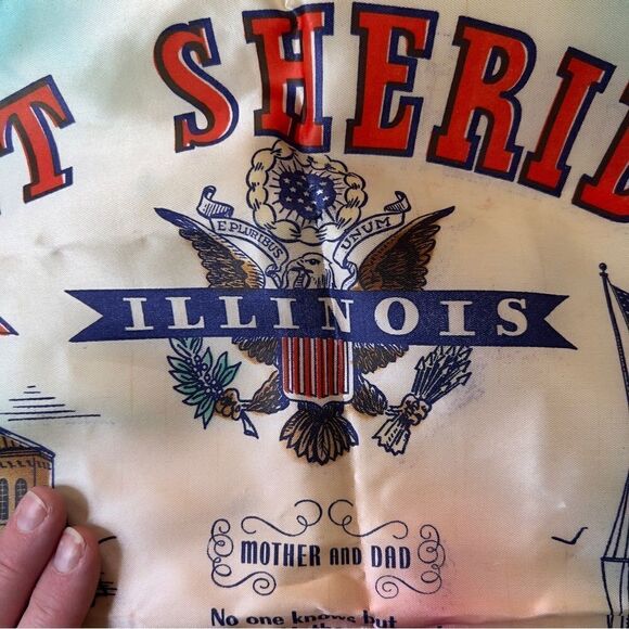 Vintage WW2 US Army mother and dad pillow cover Fort Sheridan Illinois - Picture 3 of 6